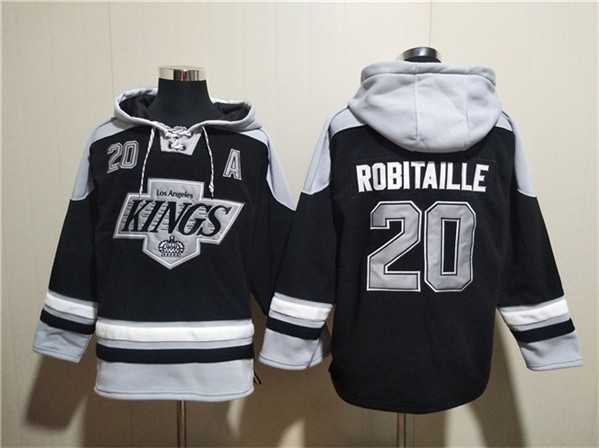 Men's Los Angeles Kings #20 Luc Robitaille Black Ageless Must-Have Lace-Up Pullover Hoodie,We sell and wholesale Men's Los Angeles Kings #20 Luc Robitaille Black Ageless Must-Have Lace-Up Pullover Hoodie on line form chian!